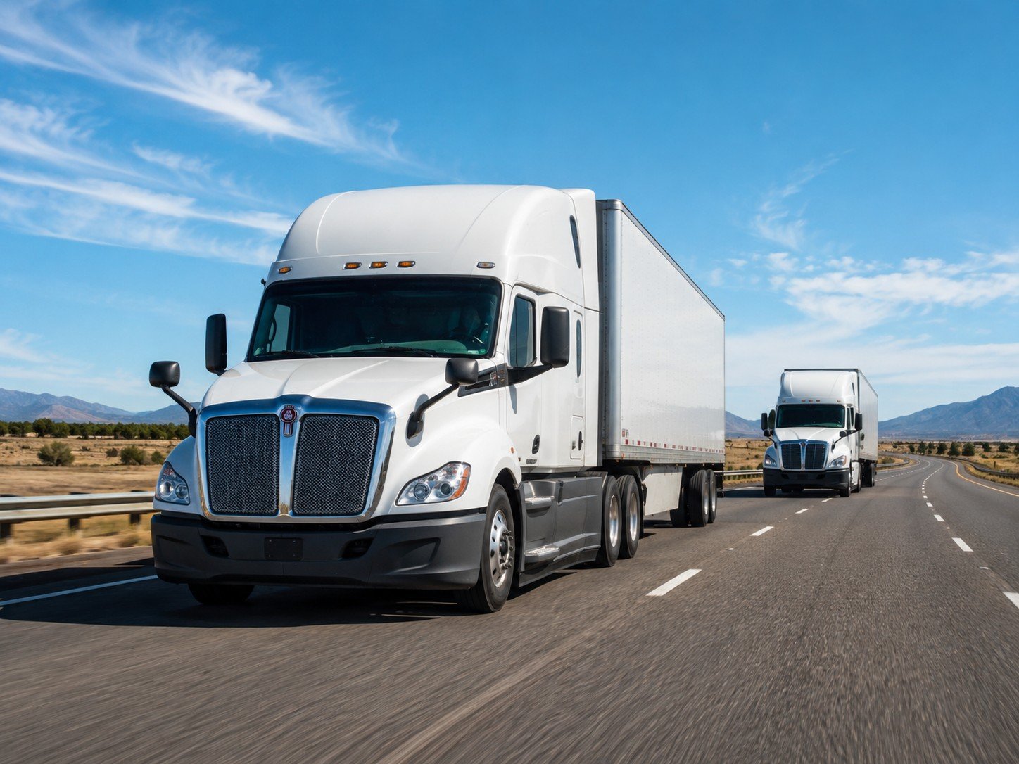 Fleet of commercial semi trucks