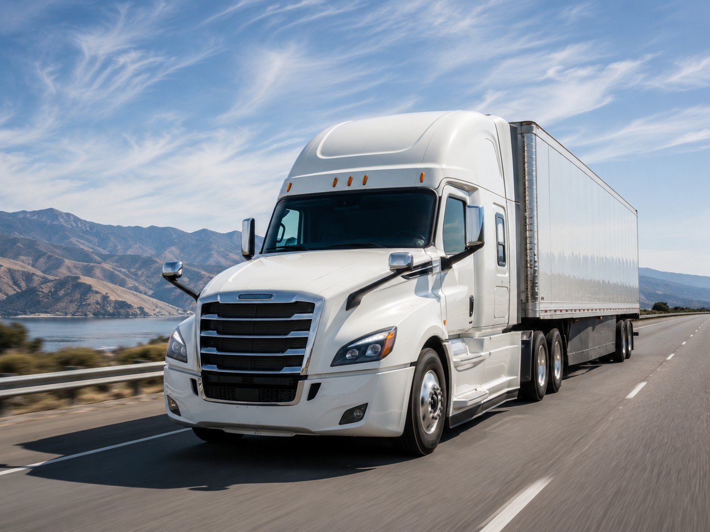 Commercial semi truck ready for the road